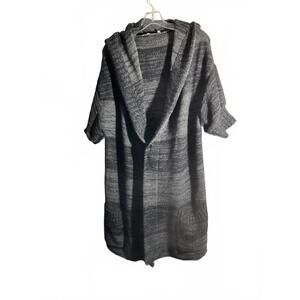 Vince Alpaca/Wool/ Cashmere Cozy Oversized Gray Hooded Cardigan Sweater